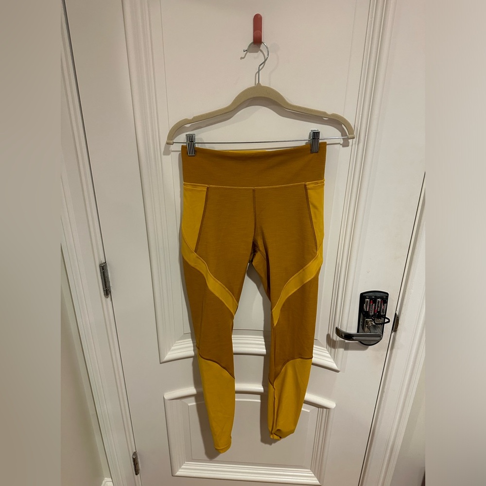 Lululemon Colorblock Yellow Early Extension High Rise Legging